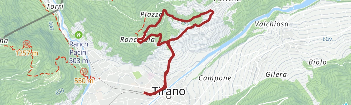 Route map: Tirano - Baruffini - Roncaiola - Tirano